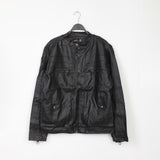 جاكيت جلد رجالي جلد سكاي مستورد; أسود