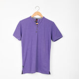 تيشرت نص كم ورقبه علي شكل v رجالي بيكا قطن 100% موف صيفي من نيو نيو -500