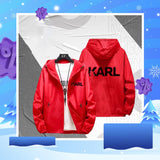 سويتشيرت بسوستة و غطاء رأس رجالي ميلتون; أحمر