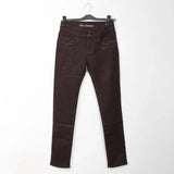 بنطلون قصة ضيقة بتطريز حريمي جينز حريمي بني من ازياء