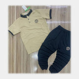 ترينج نص كم رجالي بسكوتة الوان متعددة صيفي من فرعون-25-7038-12