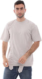 تيشيرت نص كم رجالي قطن رمادي صيفي من ازياء-AM-62