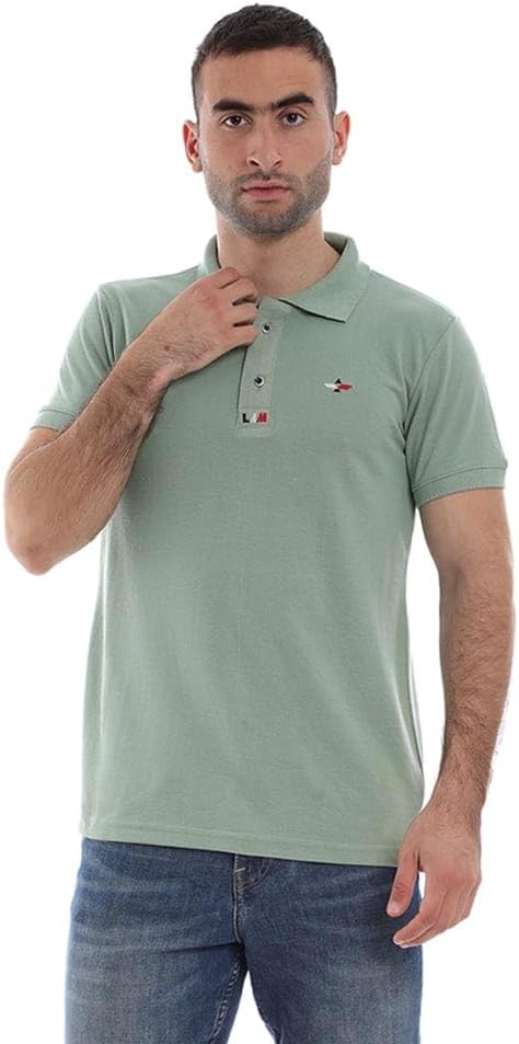 تيشيرت بولو رجالي قطن اخضر صيفي من ازياء-RR-3