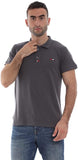 تيشيرت بولو رجالي قطن رمادي غامق صيفي من ازياء-RR-16