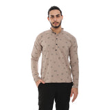 قميص نص ياقة رجالي قطن بيج جميع المواسم من ازياء-RR-19