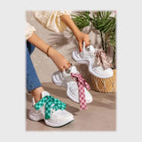 حذاء سنيكرز حريمى فوندي جلد إسكاي مستورد ونعل PVC حقن الوان متعددة جميع المواسم من ان ستايل-SR-103