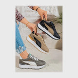 حذاء سنيكرز حريمى فوندي جلد إسكاي مستورد ونعل PVC حقن الوان متعددة جميع المواسم من ان ستايل - K-62