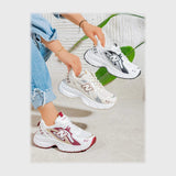 حذاء سنيكرز حريمى فوندي جلد إسكاي مستورد ونعل PVC حقن الوان متعددة جميع المواسم من ان ستايل - SR-7