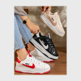 حذاء سنيكرز حريمي فوندي جلد إسكاي مستورد ونعل PVC حقن الوان متعددة جميع المواسم من الشماع - h-500