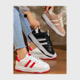 حذاء سنيكرز حريمي فوندي جلد إسكاي مستورد ونعل PVC حقن الوان متعددة جميع المواسم من الشماع - h-501