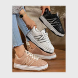 حذاء سنيكرز حريمي فوندي جلد إسكاي مستورد ونعل PVC حقن الوان متعددة جميع المواسم من الشماع - h-503