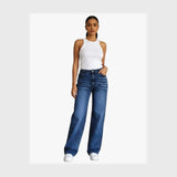 بنطلون جينز حريمي جينز ميجان مستورد نسبه 78%قطن- 2% ليكرا- 20% بوليستر كحلي جميع المواسم من ام كيه - Wid-lege-women-blue