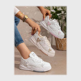 حذاء سنيكرز حريمى فوندي جلد إسكاي مستورد ونعل PVC حقن الوان متعددة جميع المواسم من إس آند كيه يويو ميكس - r-4144nl