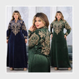 عباية استقبال تطريز حريمي قطيفة هايدي مستورد وش واحد تطريز الوان متعدده شتوي من ايه ال واي - 19520