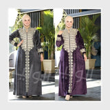 عباية استقبال تطريز حريمي قطيفة هايدي مستورد وش واحد تطريز الوان متعدده شتوي من ايه ال واي - 19520-1