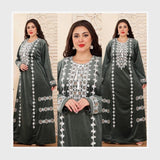 عباية إستقبال حريمي قطيفة هايدي مستورد وش واحد لوكس قطيفة تقيل تطريز وش وظهر و جانبي ألوان متعددة شتوي من إيه إل واي - 25520-1