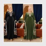 عباية إستقبال حريمي قطيفة هايدي مستورد وش واحد لوكس قطيفة تقيل تطريز وش وظهر و جانبي ألوان متعددة شتوي من إيه إل واي - 25520-2