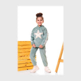 طقم قطعتين بناتي بناتي قماش قطيفة بوندكس جكار ضهر هايدي ألوان متعددة من روزانا - 4128