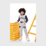 طقم قطعتين اولادي اولادي بنطلون وبلوزة قماش ملتون جكار مبطن مع ملتون كاروه ضهر هايدي ألوان متعددة من روزانا - 4122