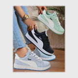 حذاء سنيكرز حريمى فوندي جلد إسكاي مستورد ونعل PVC حقن الوان متعدده جميع المواسم من الشماع - X-110