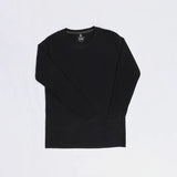 تيشيرت بأكمام طويلة رجالي - حريمي ( مقاس خاص ) براسولا قطن مخلوط 65% قطن - 35% بولييستر اسود شتوي من جي زد - 207