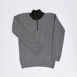 بلوفر نص سوسته رجالي عجينة تركي رصاصي شتوي من جي زد - 264-1