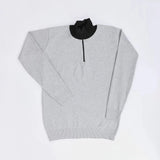 بلوفر نص سوسته رجالي عجينة تركي رمادي شتوي من جي زد - 266-1