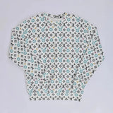 سويتشيرت راوند رجالي تلبيس اوفر سايز بلوش ناعم ابيض من جريتي - GR-36