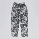 بنطلون ميلتون رجالي تلبيس اوفر سايز قطن مخلوط اسود في ابيض من جريتي - GR-47