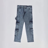 بنطلون 4 جيب اولادي من سن 9 سنين ل 12 سنه بوي فريند تلبيس واسع جميع المواسم جينز فاتح من الأنطوني جينز - 8003-light