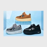 حذاء سنيكرز اطفالى فوندي جلد إسكاي مستورد ونعل PVC حقن الوان متعددة جميع المواسم من الوحيد روك - K-794