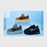 حذاء سنيكرز اطفالى فوندي جلد إسكاي مستورد ونعل PVC حقن الوان متعددة جميع المواسم من الوحيد روك - K-800