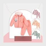 ترنج قطعتين بكابيشوه اطفالي قطن ميلتون الوان متعددة شتوي من سيكا فاشون - 7029