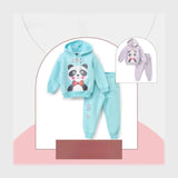 ترنج قطعتين بكابيشوه اطفالي قطن ميلتون الوان متعددة شتوي من سيكا فاشون - 7052