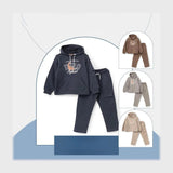 ترنج قطعتين بكابيشوه اطفالي قطن ميلتون الوان متعددة شتوي من سيكا فاشون - 7201