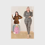 بيجامة زراير رسومات حريمي بيهات مبطن تقيل لوكس الوان متعدده شتوي من ايه ال واي - 12066