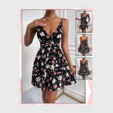 فستان حمالات مشجر حريمى زبده الوان متعددة من الندى - 124