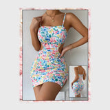 فستان حمالات مشجر حريمى زبده الوان متعددة من الندى - 130