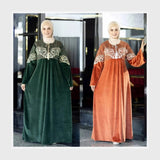 عباية استقبال تطريز حريمي قطيفة هايدي مستورد وش واحد تطريز الوان متعدده شتوي من ايه ال واي تلبيس حتى 130 كيلو - 21017