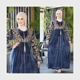 عباية استقبال تطريز حريمي قطيفة هايدي مستورد وش واحد تطريز الوان متعدده شتوي من ايه ال واي - 19520-12