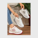 حذاء سنيكرز حريمى فوندي جلد إسكاي مستورد ونعل PVC حقن الوان متعددة جميع المواسم من إس آند كيه يويو ميكس - r-4189as