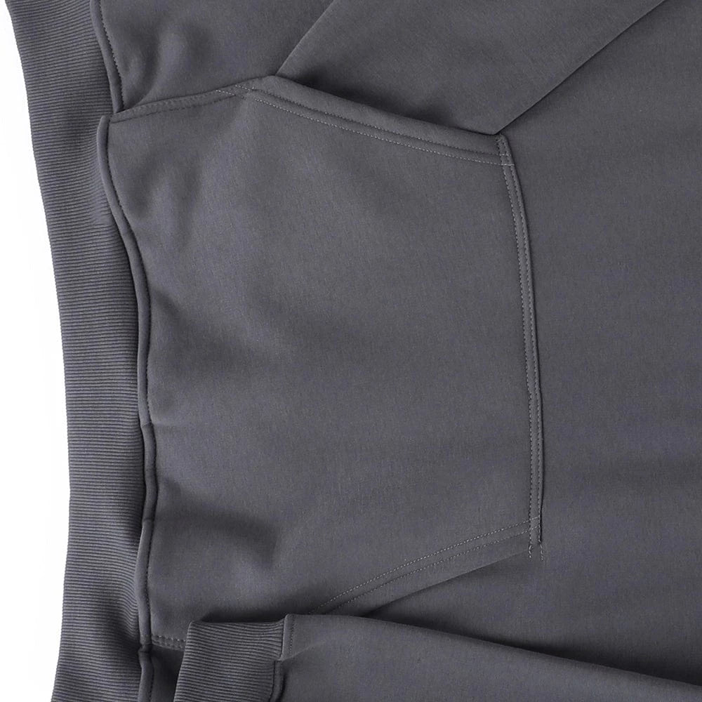 سويت شيرت هودي رجالي ميلتون اسفنجي تقيل قطن 100% مستورد رصاصي غامق شتوي من جي زد - 300