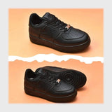 حذاء سنيكرز حريمى فوندي جلد إسكاي مستورد ونعل PVC حقن اسود جميع المواسم من بري باندا - ZS9