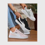 حذاء سنيكرز حريمي فوندي جلد إسكاي مستورد ونعل PVC حقن الوان متعددة جميع المواسم من الشماع - h-140-2