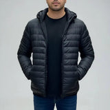 جاكيت بامب بكابيشوه ووتر بروف مبطن فرو رجالي سوفت اسود شتوي من كيه اتش ال - Pump-BK