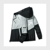 جاكيت مطبوع بكابيشوه ووتر بروف مبطن فرو رجالي سوفت رمادي شتوي من كيه اتش ال - Print-GY