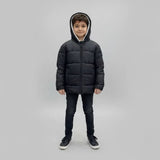 جاكيت بامب بكابيشوه ووتر بروف مبطن فرو اولادى نايلون اسباني مستورد 012 اسود شتوي من كيه اتش ال - Boys-BK