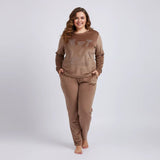 طقم بيجامة حريمي قطيفة هايدي ألوان متعددة شتوي من إيه إل واي - RD-2