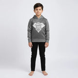 سويت شيرت هودي مطبوع أولادي - بناتي ميلتون رمادي شتوي من إيه إل واي - RD-13