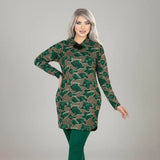 طقم تونيك مطبوع قطعتين حريمي انترلوك مبطن الوان متعدده شتوي من ايه ال واي - 5100